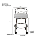 Tabouret de coiffeuse Carolina Living Diana à dossier en X avec roulettes