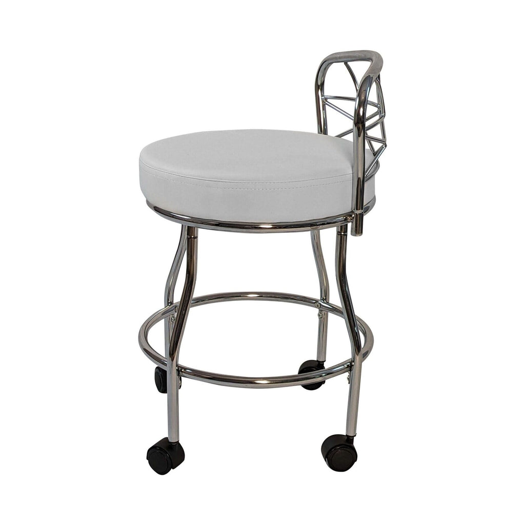 Tabouret de coiffeuse Carolina Living Diana à dossier en X avec roulettes