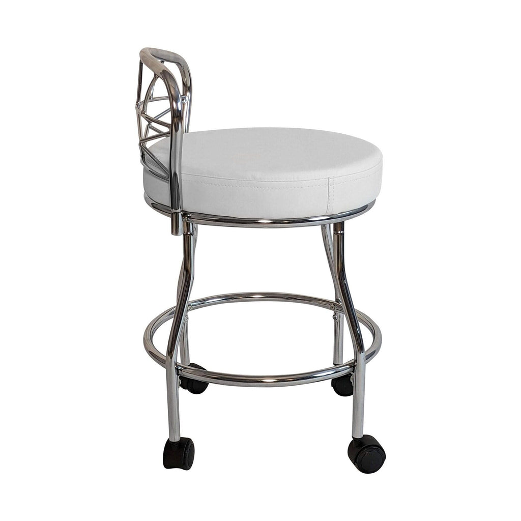 Tabouret de coiffeuse Carolina Living Diana à dossier en X avec roulettes