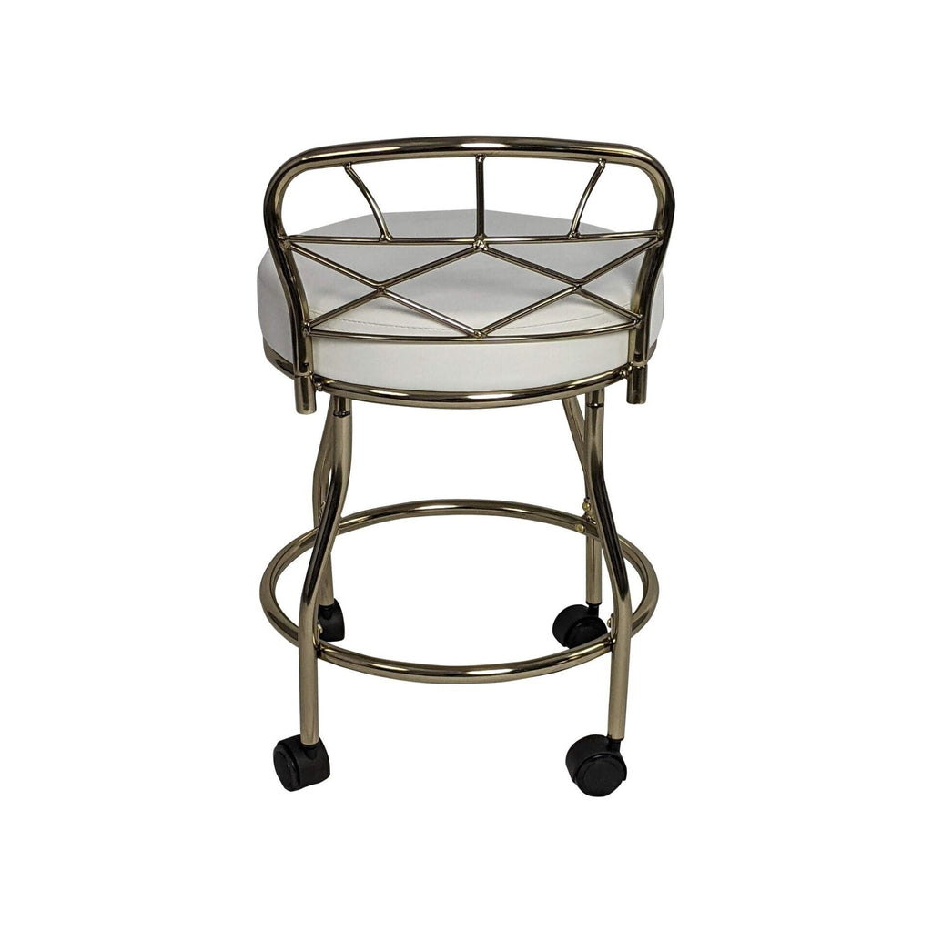 Tabouret de coiffeuse Carolina Living Diana à dossier en X avec roulettes