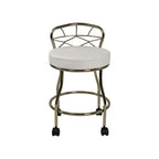 Tabouret de coiffeuse Carolina Living Diana à dossier en X avec roulettes