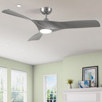 Ventilateur de plafond avec télécommande, éclairage LED tricolore à intensité variable, 52 pouces