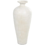 Grand vase décoratif de sol en céramique de forme amphore - Blanc - Roche River Decor