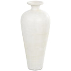 Grand vase décoratif de sol en céramique de forme amphore - Blanc - Roche River Decor