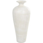 Grand vase décoratif de sol en céramique de forme amphore - Blanc - Roche River Decor