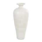 Grand vase décoratif de sol en céramique de forme amphore - Blanc - Roche River Decor