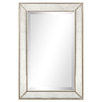 Miroir mural rectangulaire biseauté en perles de champagne - Transparent