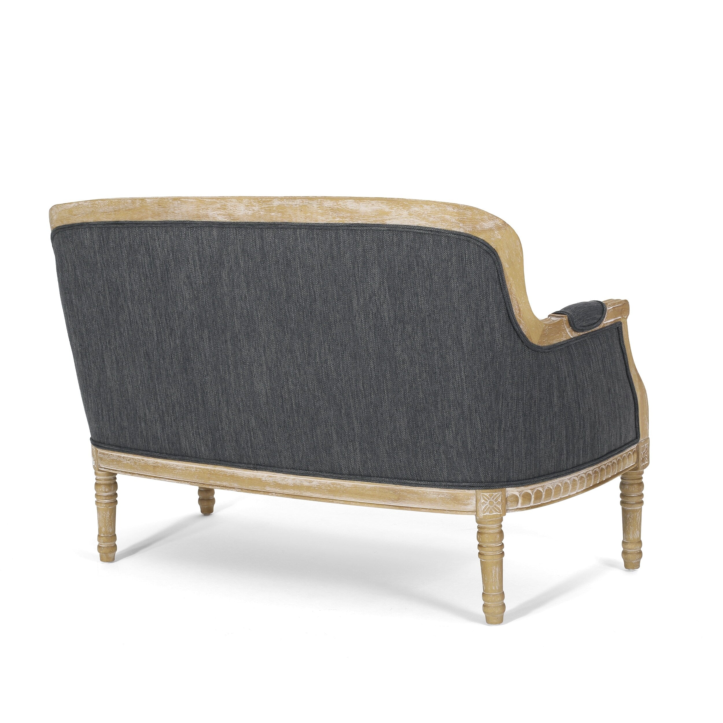 Canapé causeuse en bois anthracite avec cadre en bois d'hévéa