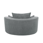 Fauteuil d'appoint en chenille, fauteuil rond avec base pivotante à 360 degrés et 3 coussins amovibles