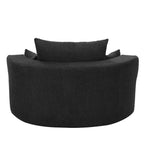 Fauteuil d'appoint en chenille, fauteuil rond avec base pivotante à 360 degrés et 3 coussins amovibles