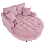 Canapé-lit en chenille, canapé-lit rembourré avec dossier capitonné et 2 coussins amovibles pour le salon