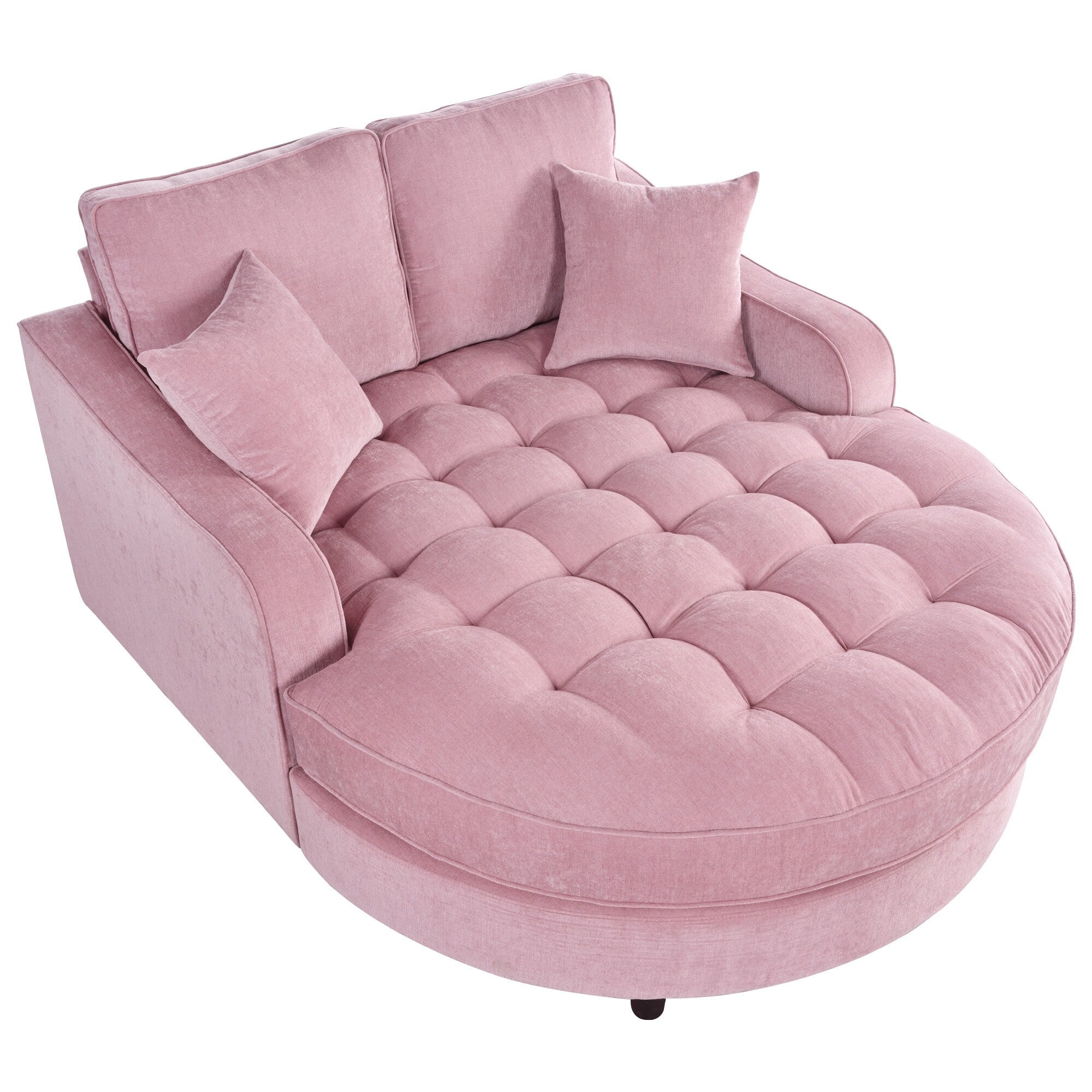 Canapé-lit en chenille, canapé-lit rembourré avec dossier capitonné et 2 coussins amovibles pour le salon