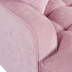 Canapé-lit en chenille, canapé-lit rembourré avec dossier capitonné et 2 coussins amovibles pour le salon