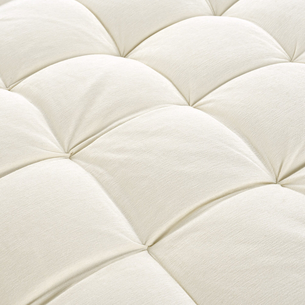 Canapé-lit en chenille, canapé-lit rembourré avec dossier capitonné et 2 coussins amovibles pour le salon