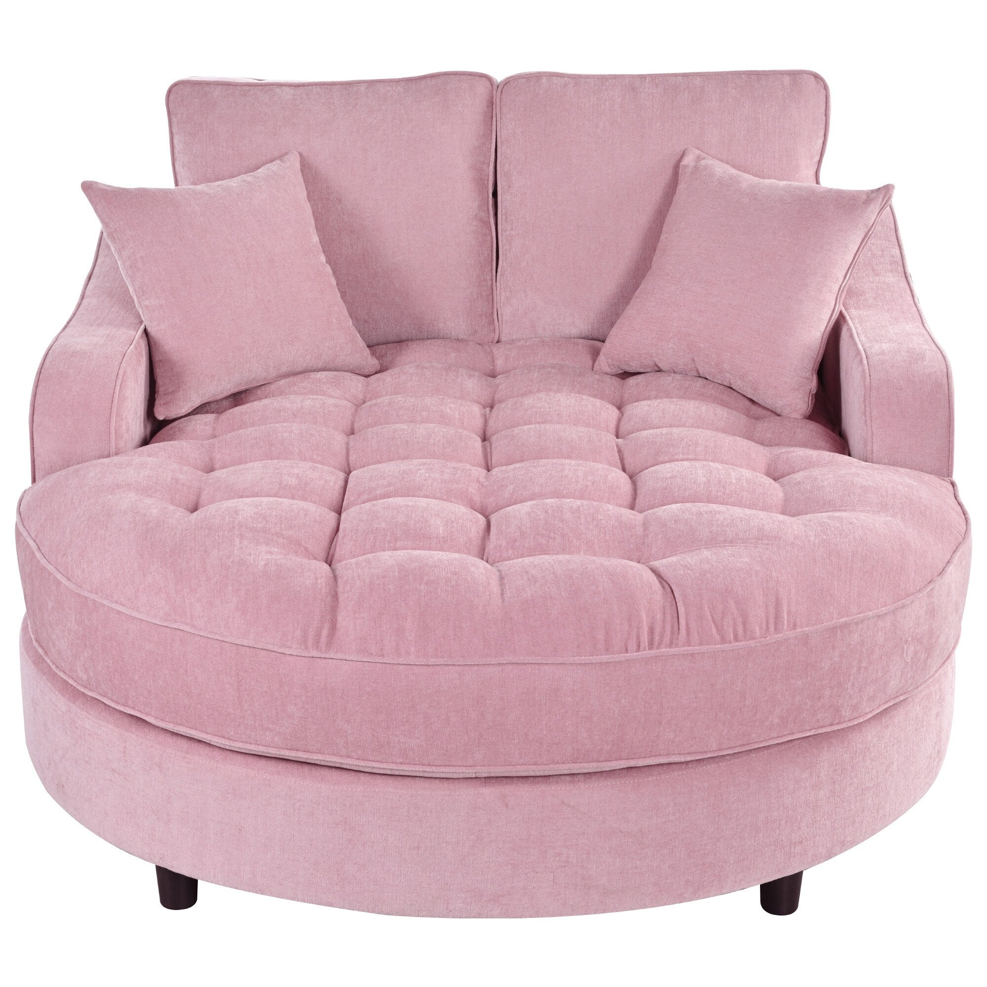 Canapé-lit en chenille, canapé-lit rembourré avec dossier capitonné et 2 coussins amovibles pour le salon