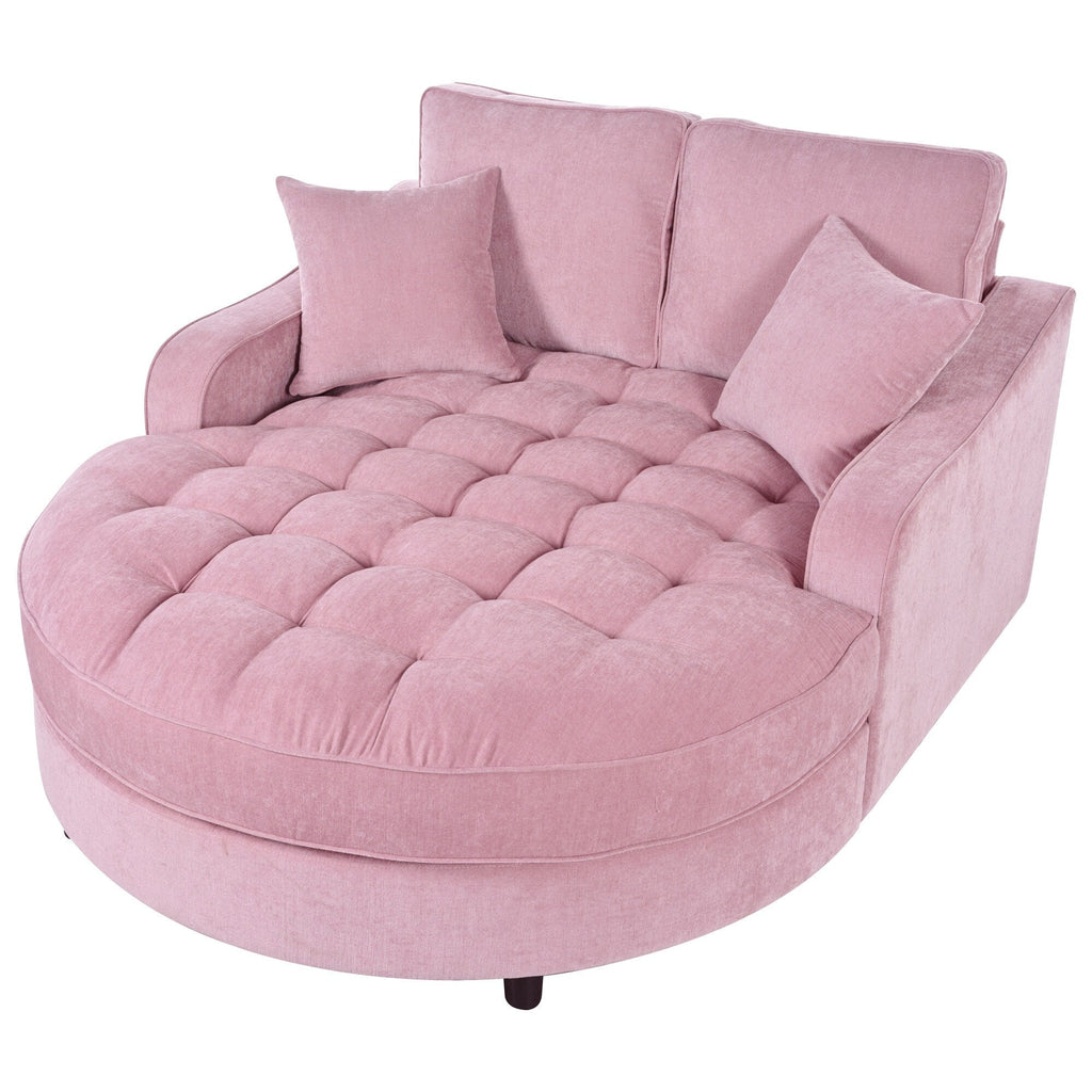 Canapé-lit en chenille, canapé-lit rembourré avec dossier capitonné et 2 coussins amovibles pour le salon