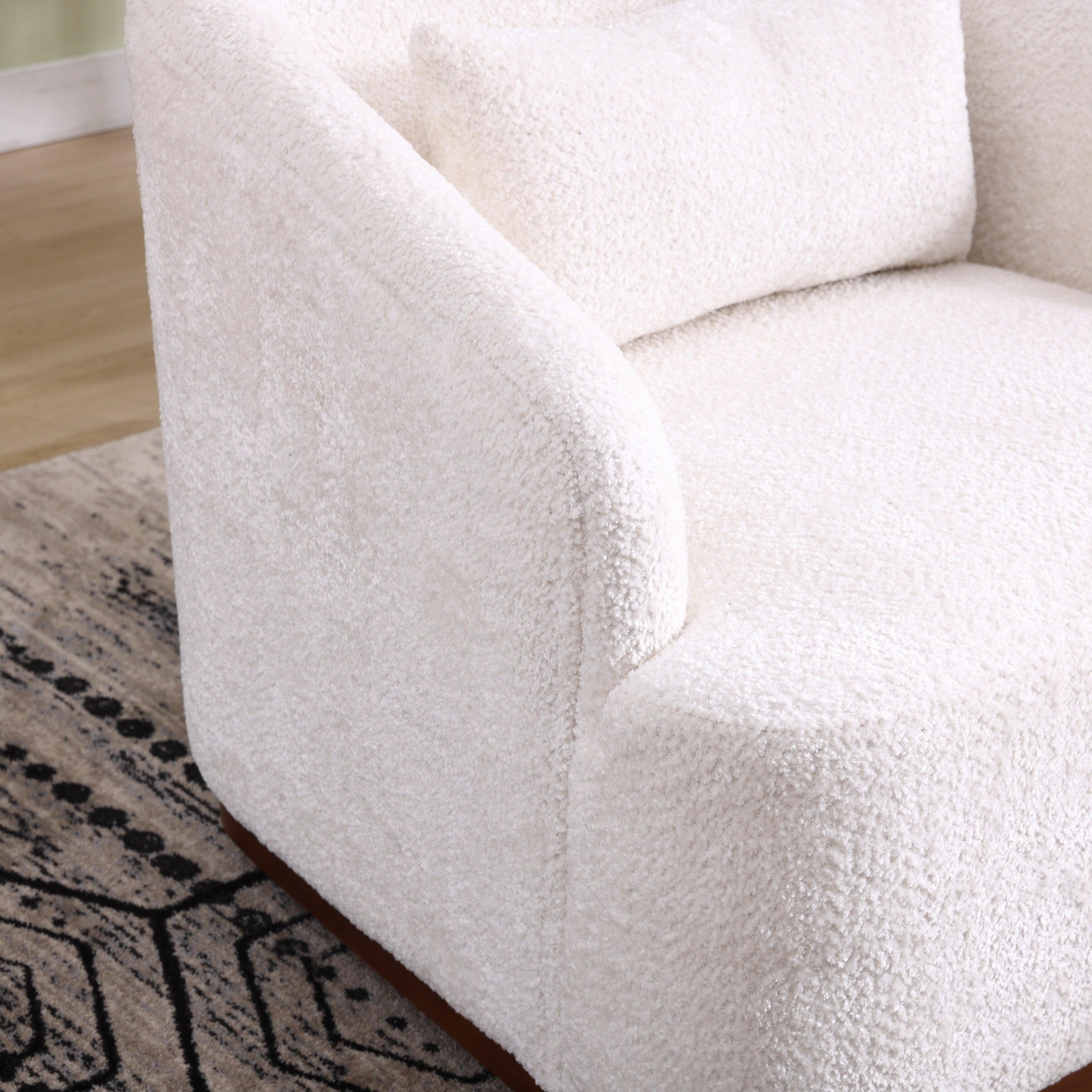 Fauteuil pivotant en chenille, canapé d'appoint confortable à 360 degrés pour salon, chambre et bureau avec coussin amovible