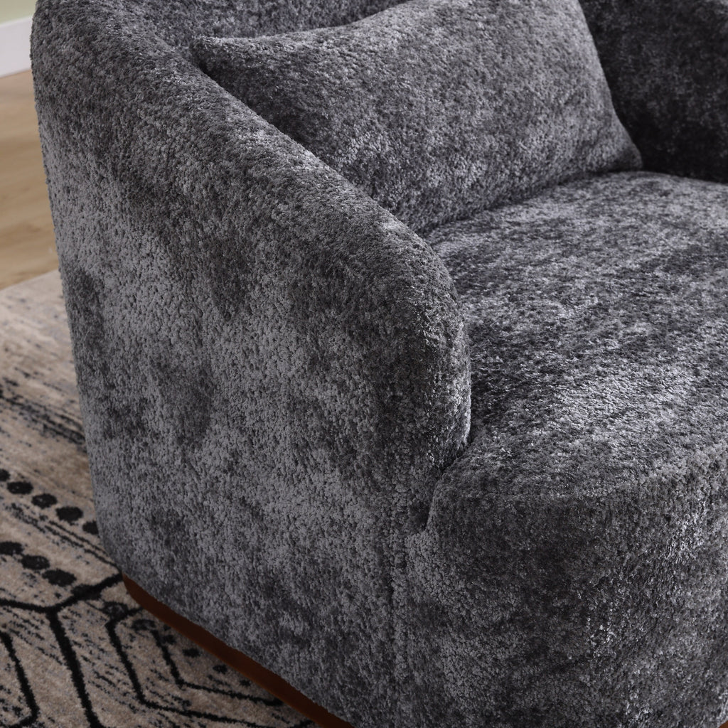 Fauteuil pivotant en chenille, canapé d'appoint confortable à 360 degrés pour salon, chambre et bureau avec coussin amovible