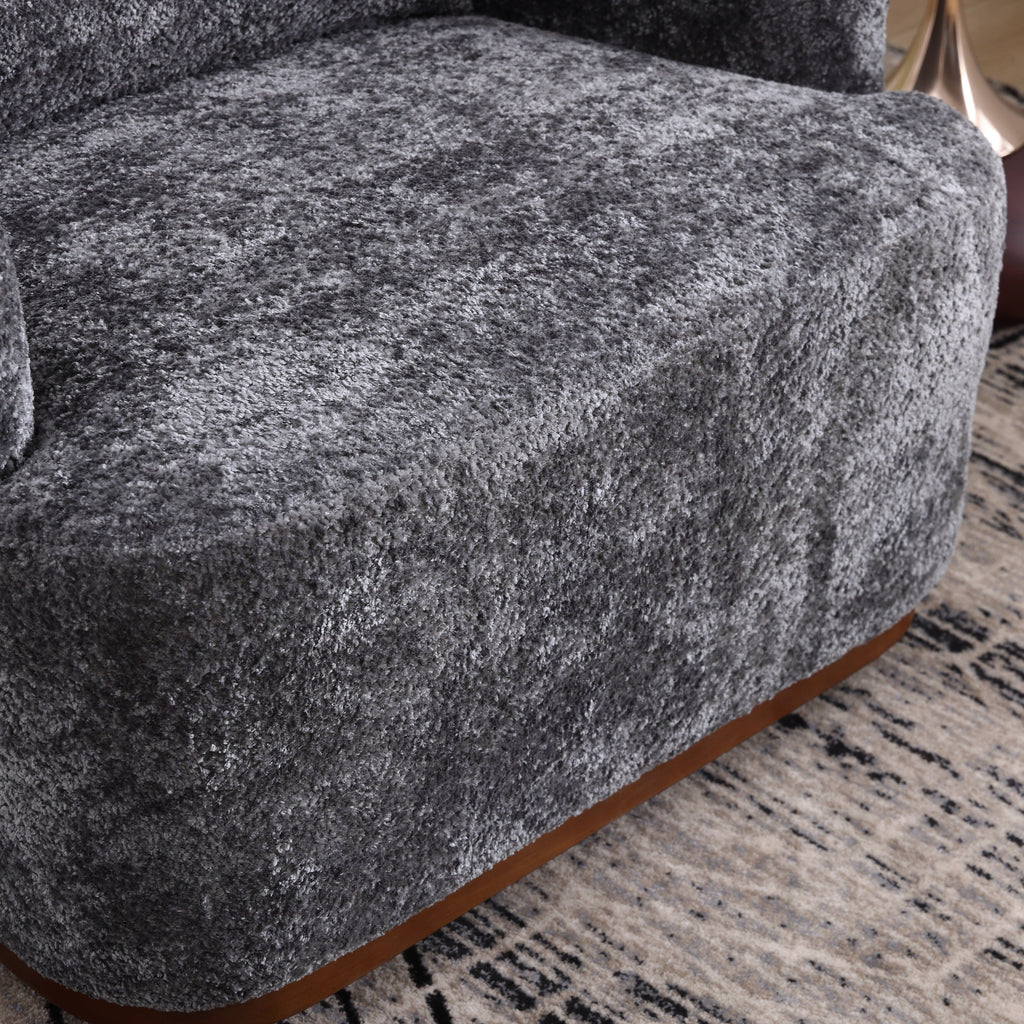 Fauteuil pivotant en chenille, canapé d'appoint confortable à 360 degrés pour salon, chambre et bureau avec coussin amovible