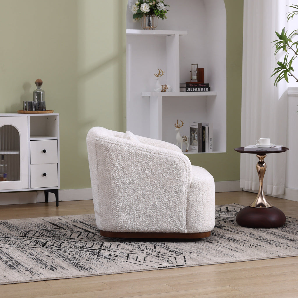 Fauteuil pivotant en chenille, canapé d'appoint confortable à 360 degrés pour salon, chambre et bureau avec coussin amovible
