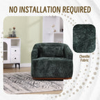 Fauteuil pivotant en chenille, canapé d'appoint confortable à 360 degrés pour salon, chambre et bureau avec coussin amovible