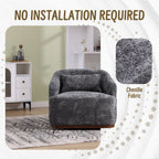 Fauteuil pivotant en chenille, canapé d'appoint confortable à 360 degrés pour salon, chambre et bureau avec coussin amovible