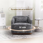 Fauteuil pivotant en chenille, canapé d'appoint confortable à 360 degrés pour salon, chambre et bureau avec coussin amovible