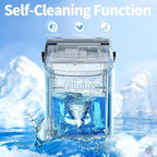 Machine à glaçons portable de comptoir Nugget Ice avec boutons mécaniques, équipée d'un panier à glaçons et d'une pelle à glaçons, en acier inoxydable