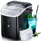 Machine à glaçons portable de comptoir Nugget Ice avec boutons mécaniques, équipée d'un panier à glaçons et d'une pelle à glaçons, en acier inoxydable