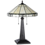 Lampe de table à 2 lumières de style Tiffany Mission Design