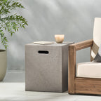 Christopher Knight Home - Table d'appoint d'extérieur en béton léger Aidan avec support pour réservoir