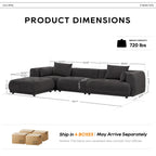 Canapé modulaire Cloud 144 avec pouf - Canapé de salon en tissu chenille moelleux