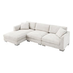 Canapé sectionnel Cloud, ensemble de canapés de luxe en forme de L avec 2 oreillers gratuits, mobilier d'intérieur 4 places en chenille avec méridienne surdimensionnée