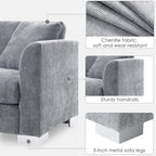 Canapé sectionnel Cloud, ensemble de canapés de luxe en forme de L avec 2 oreillers gratuits, mobilier d'intérieur 4 places en chenille avec méridienne surdimensionnée