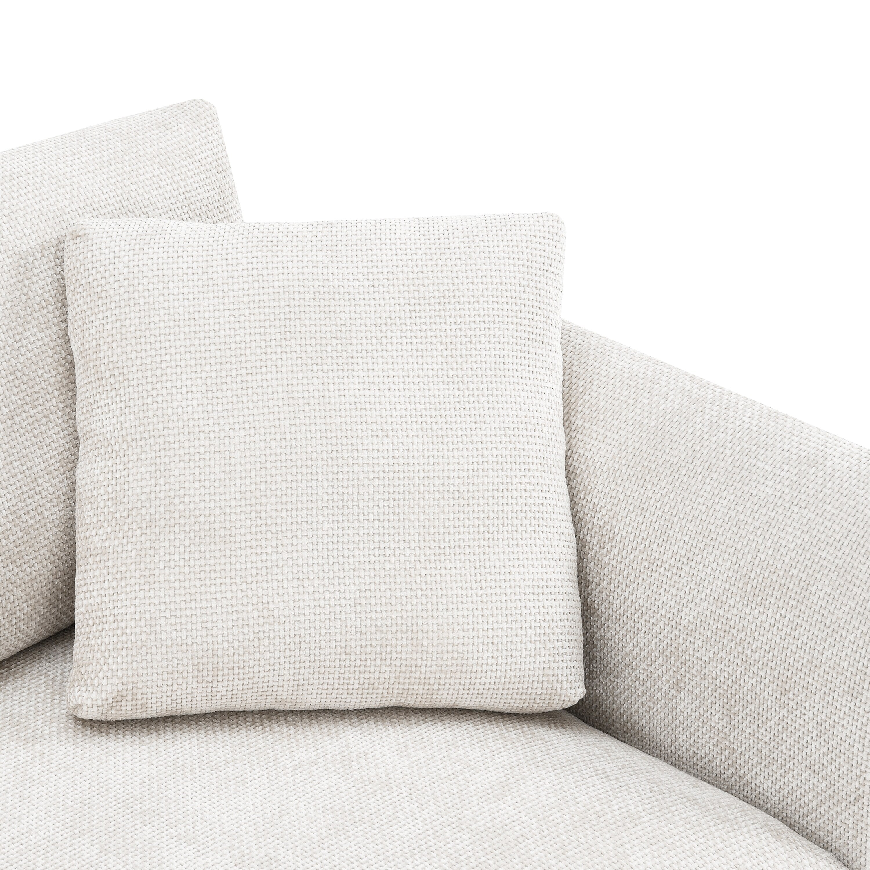 Canapé sectionnel Cloud, ensemble de canapés de luxe en forme de L avec 2 oreillers gratuits, mobilier d'intérieur 4 places en chenille avec méridienne surdimensionnée