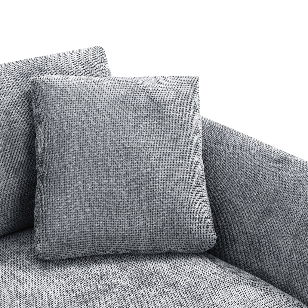 Canapé sectionnel Cloud, ensemble de canapés de luxe en forme de L avec 2 oreillers gratuits, mobilier d'intérieur 4 places en chenille avec méridienne surdimensionnée