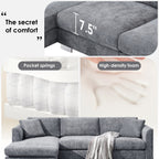 Canapé sectionnel Cloud, ensemble de canapés de luxe en forme de L avec 2 oreillers gratuits, mobilier d'intérieur 4 places en chenille avec méridienne surdimensionnée