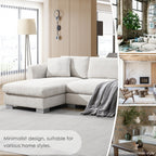 Canapé sectionnel Cloud, ensemble de canapés de luxe en forme de L avec 2 oreillers gratuits, mobilier d'intérieur 4 places en chenille avec méridienne surdimensionnée