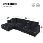 Canapé sectionnel Cloud, ensemble de canapés de luxe en forme de L avec 2 oreillers gratuits, mobilier d'intérieur 4 places en chenille avec méridienne surdimensionnée