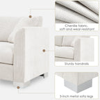 Canapé sectionnel Cloud, ensemble de canapés de luxe en forme de L avec 2 oreillers gratuits, mobilier d'intérieur 4 places en chenille avec méridienne surdimensionnée
