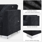 Canapé sectionnel Cloud, ensemble de canapés de luxe en forme de L avec 2 oreillers gratuits, mobilier d'intérieur 4 places en chenille avec méridienne surdimensionnée