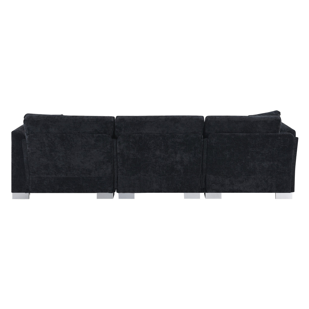 Canapé sectionnel Cloud, ensemble de canapés de luxe en forme de L avec 2 oreillers gratuits, mobilier d'intérieur 4 places en chenille avec méridienne surdimensionnée