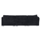 Canapé sectionnel Cloud, ensemble de canapés de luxe en forme de L avec 2 oreillers gratuits, mobilier d'intérieur 4 places en chenille avec méridienne surdimensionnée