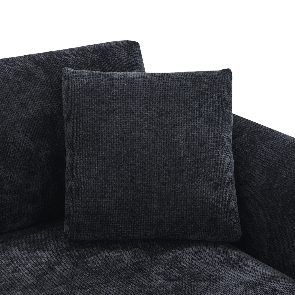 Canapé sectionnel Cloud, ensemble de canapés de luxe en forme de L avec 2 oreillers gratuits, mobilier d'intérieur 4 places en chenille avec méridienne surdimensionnée