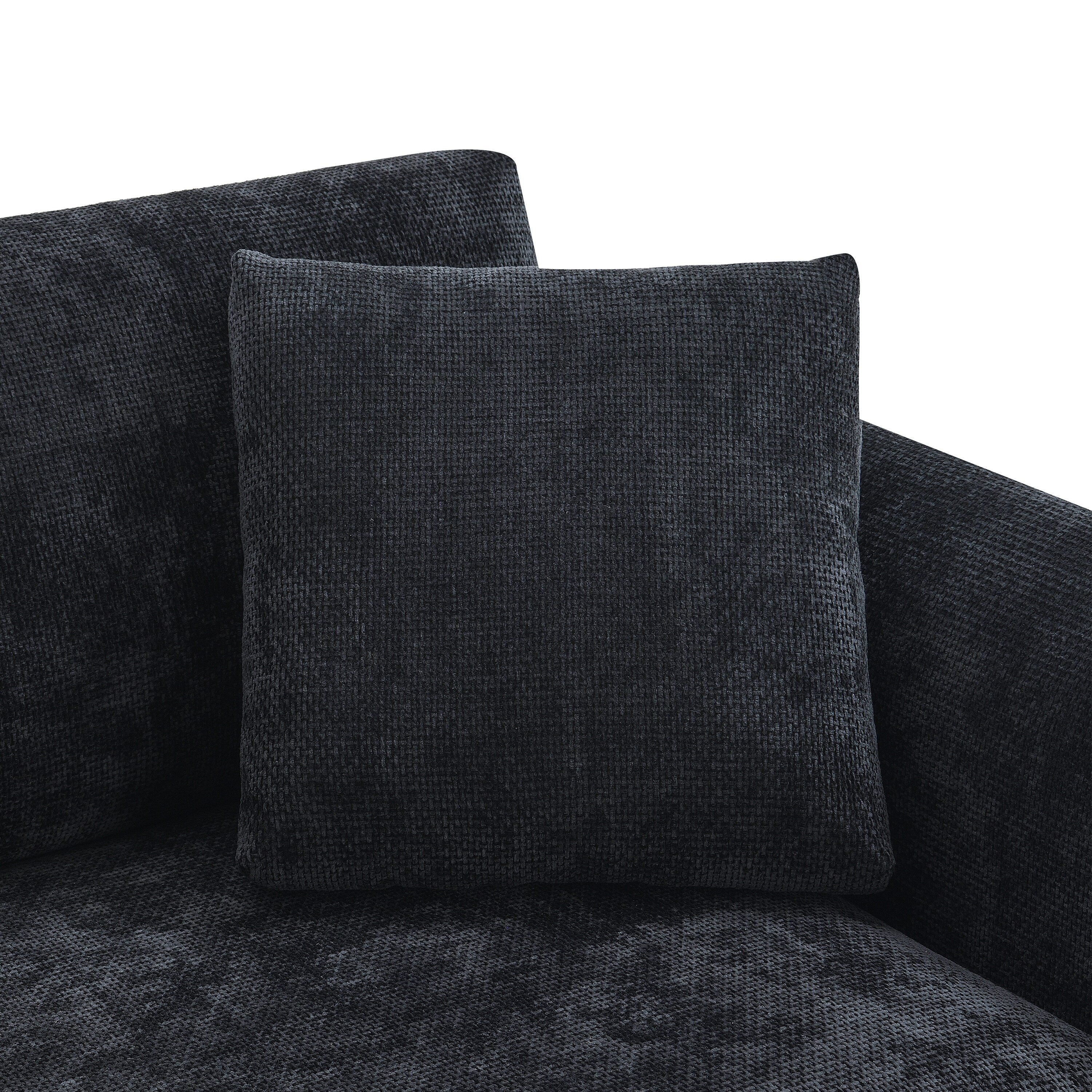 Canapé sectionnel Cloud, ensemble de canapés de luxe en forme de L avec 2 oreillers gratuits, mobilier d'intérieur 4 places en chenille avec méridienne surdimensionnée