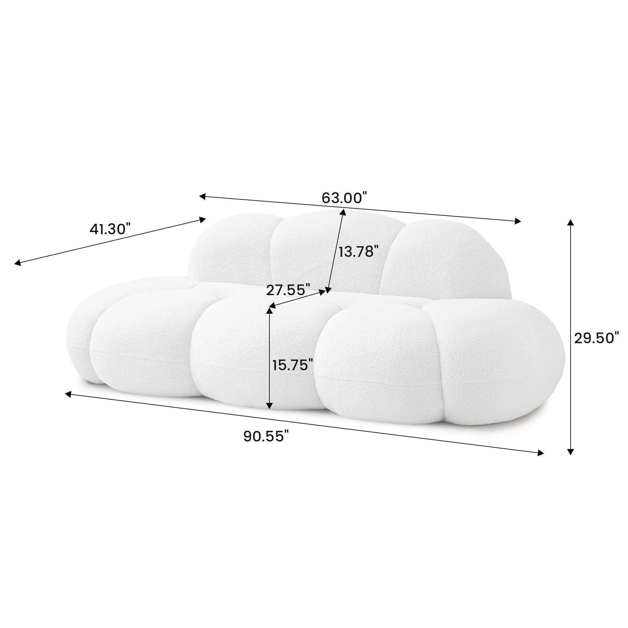 Canapés en forme de nuage pour salon, canapé compressé moderne et confortable, canapé de loisirs en forme de nuage pour chambre à coucher, appartement