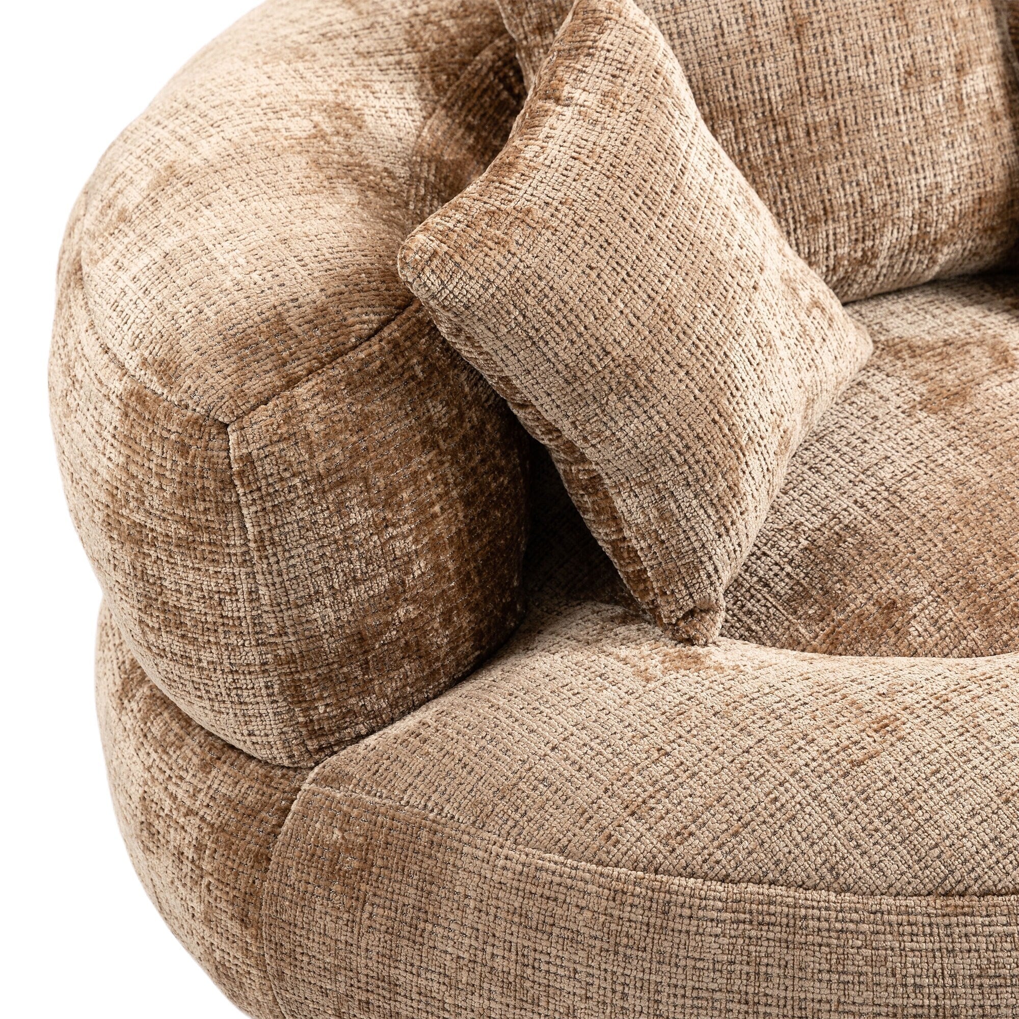 Canapé poire surdimensionné en chenille de 42,52 pouces avec trois oreillers pour chambre à coucher