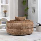 Canapé poire surdimensionné en chenille de 42,52 pouces avec trois oreillers pour chambre à coucher