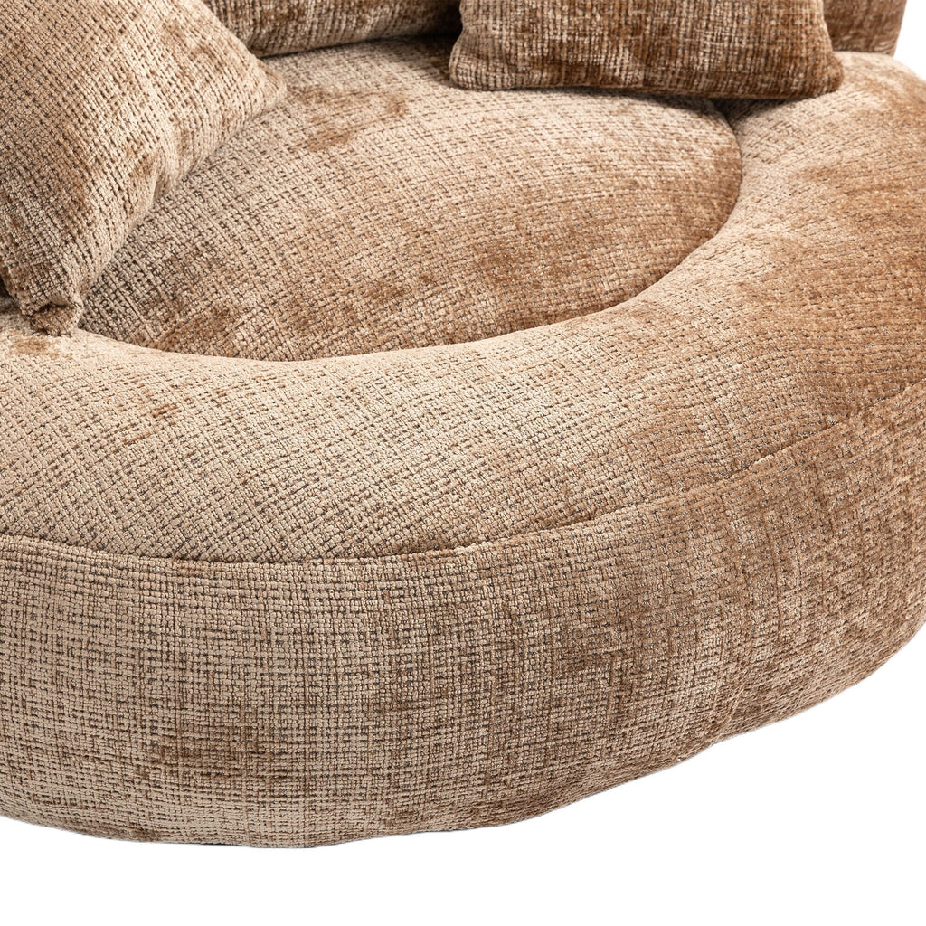 Canapé poire surdimensionné en chenille de 42,52 pouces avec trois oreillers pour chambre à coucher