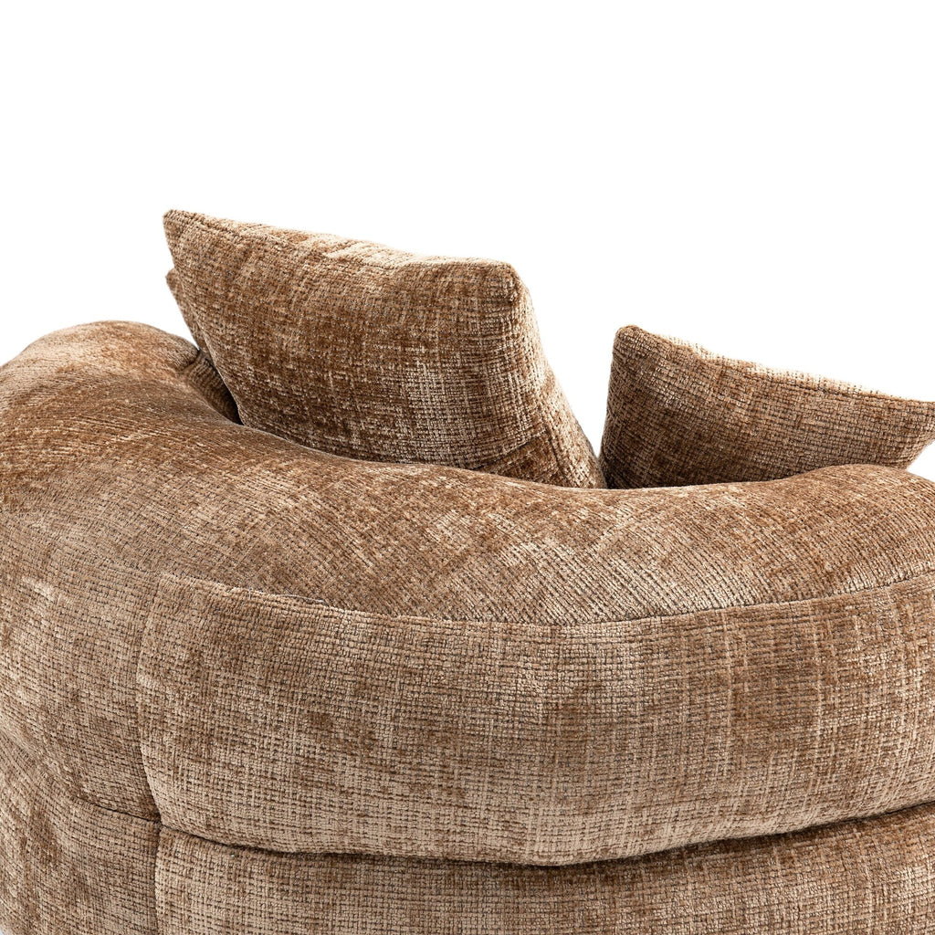 Canapé poire surdimensionné en chenille de 42,52 pouces avec trois oreillers pour chambre à coucher